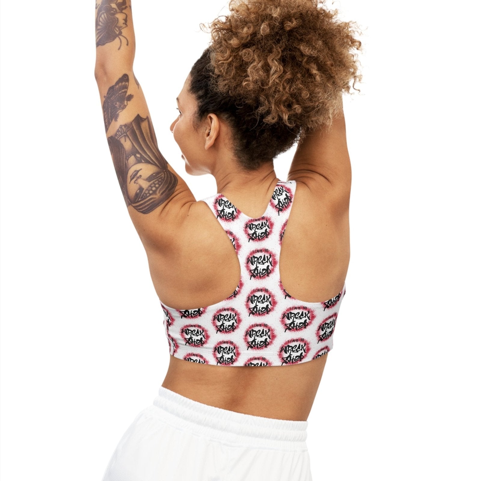 Seamless Sports Bra, Medium Support, White – I Came to Wreck Shop | US - Ohhh So Swag