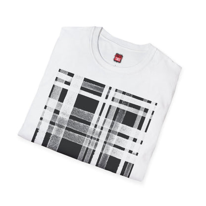 Short Sleeve Plaid Print Graphic Tee for Men Women, Black and White Tartan Print Cotton Unisex Streetwear Crew Neck T-Shirt | CA - Ohhh So Swag