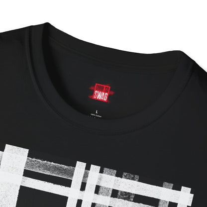 Short Sleeve Plaid Print Graphic Tee for Men Women, Black and White Tartan Print Cotton Unisex Streetwear Crew Neck T-Shirt | CA - Ohhh So Swag