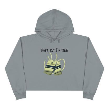 Sorry But I'm Taken Crop Hoodie Sweatshirt, Cute Casual Wear, Trendy Cropped Sweater Gift for Her | US - Ohhh So Swag