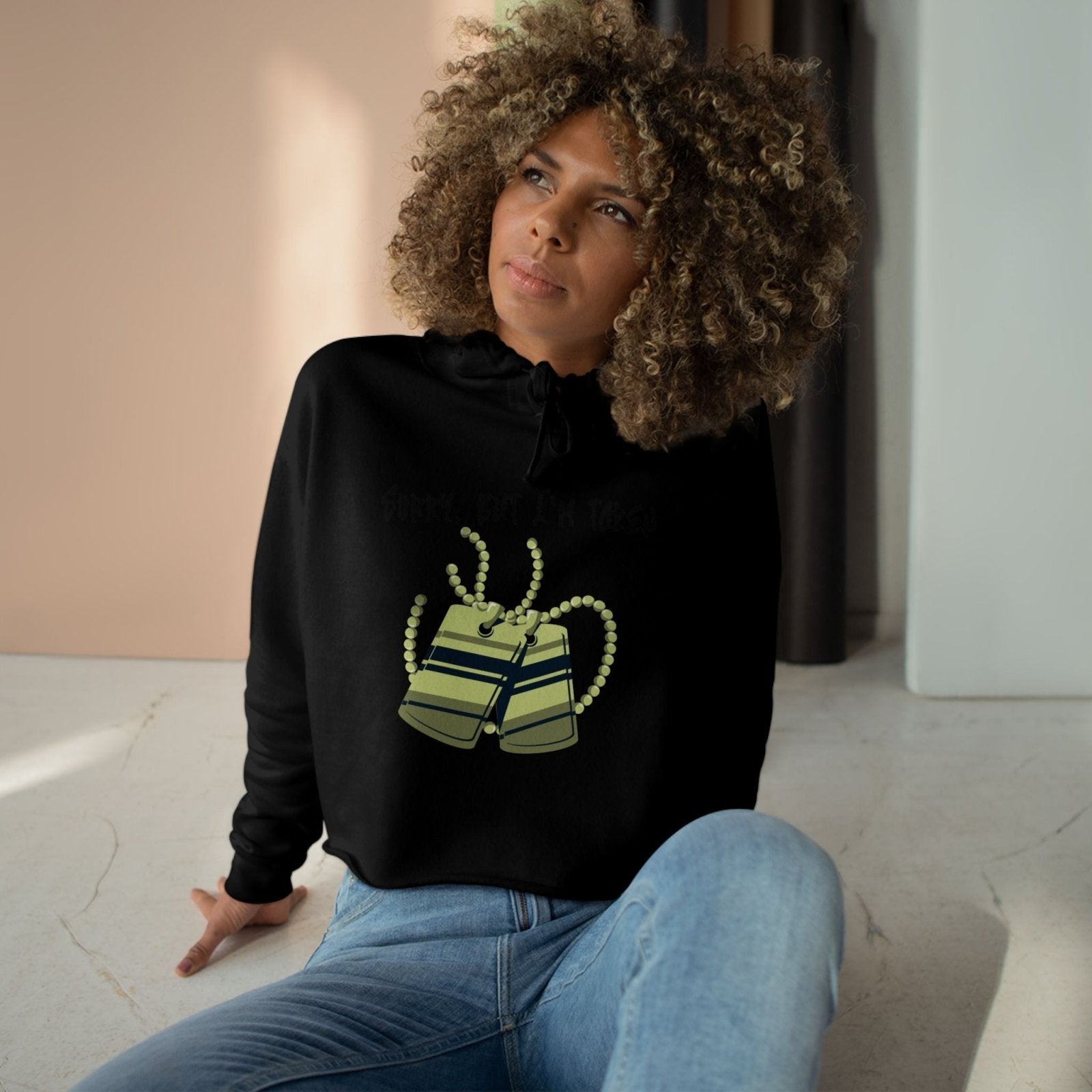 Sorry But I'm Taken Crop Hoodie Sweatshirt, Cute Casual Wear, Trendy Cropped Sweater Gift for Her | US - Ohhh So Swag