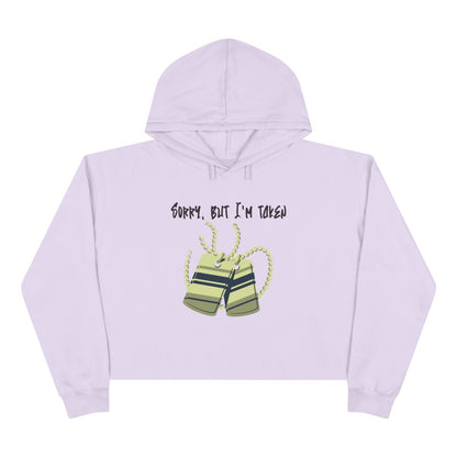 Sorry But I'm Taken Crop Hoodie Sweatshirt, Cute Casual Wear, Trendy Cropped Sweater Gift for Her | US - Ohhh So Swag