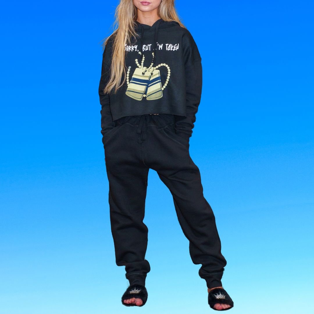 Sorry, But I'm Taken Premium Fleece Joggers (Black) | US - Ohhh So Swag