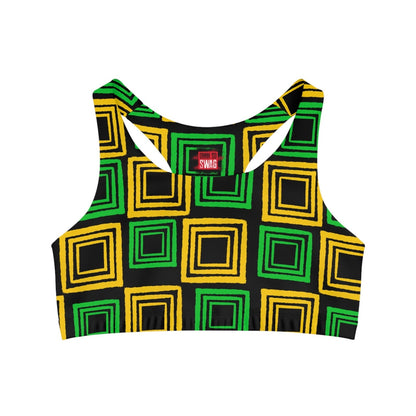 Sports Bra, Medium Support, Jamaica Colours - J.A. Squared | US - Ohhh So Swag