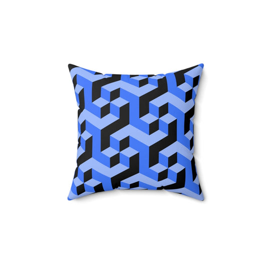 Square Geometric Blue Throw Pillow for Couch, Bed, Various Sizes | US - Ohhh So Swag