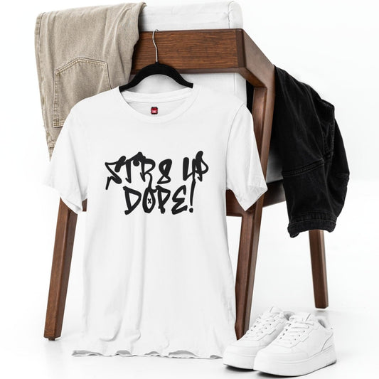 Str8 Up Dope! Casual Hip Hop Vibe Graphic Tee for Men Women, Unisex Trendy Cotton Crew Neck Streetwear Tee | CA - Ohhh So Swag