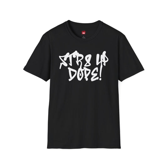 Str8 Up Dope Unisex Casual Hip Hop Vibe Black Cotton Graphic Tee | US - Ohhh So Swag