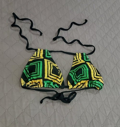 Strappy Triangle Bikini Top, Jamaica Colours – J.A. Squared | US - Ohhh So Swag