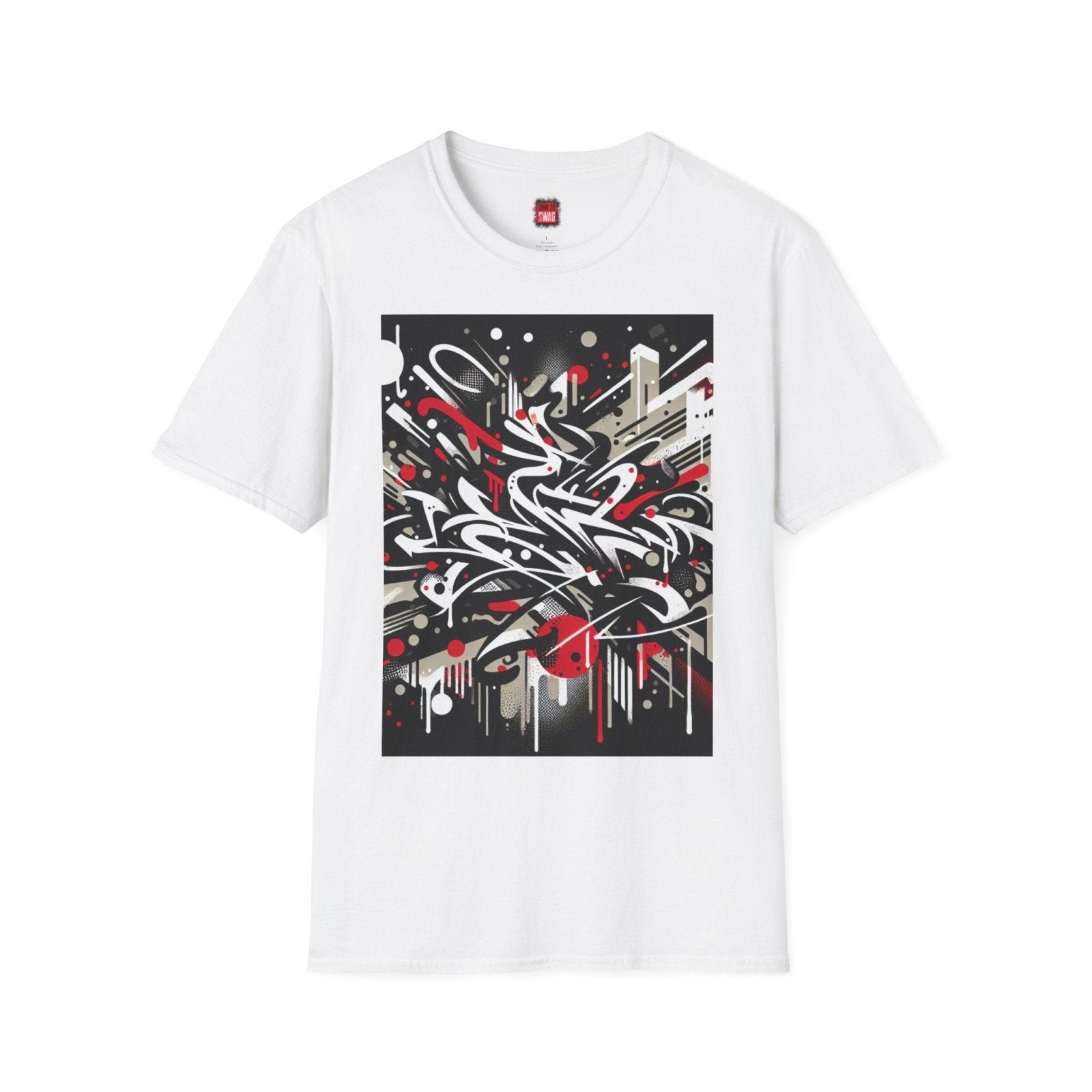 Street Art Unisex Soft Style T-Shirt, Casual Crew Neck Graffiti Graphic Tee, Creative Gift for Art Lovers with Urban Artistic Print | CA - Ohhh So Swag