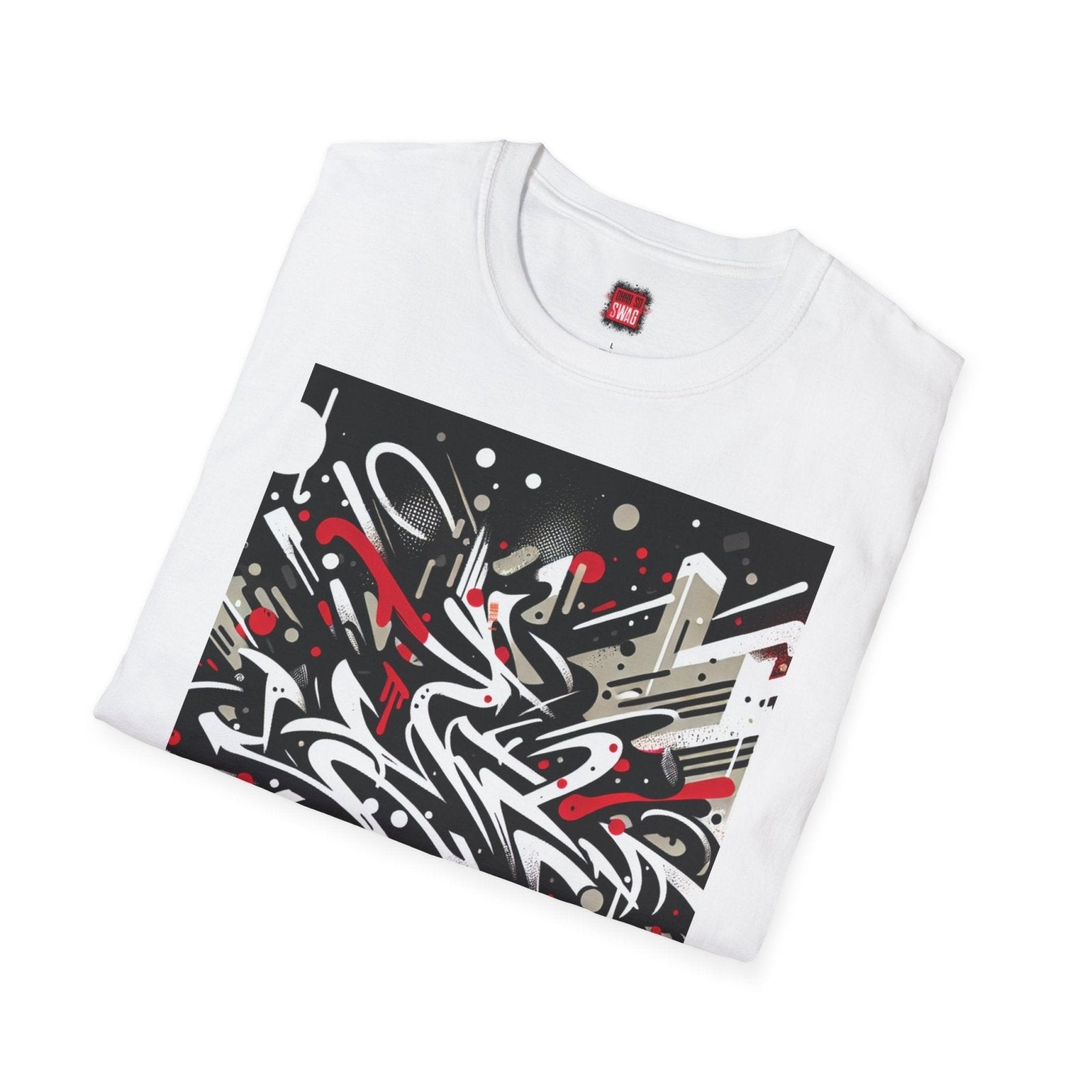 Street Art Unisex Soft Style T-Shirt, Casual Crew Neck Graffiti Graphic Tee, Creative Gift for Art Lovers with Urban Artistic Print | CA - Ohhh So Swag