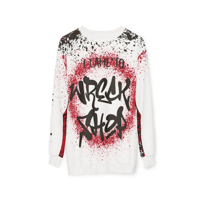 Streetwear Pullover Graffiti Sweater – I Came to Wreck Shop, White | US - Ohhh So Swag