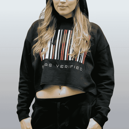 Swag Verified Barcode Cropped Hoodie, Women’s Fashion Sweatshirt Crop Top, Trendy Athleisure Wear, Gift for Her | US - Ohhh So Swag