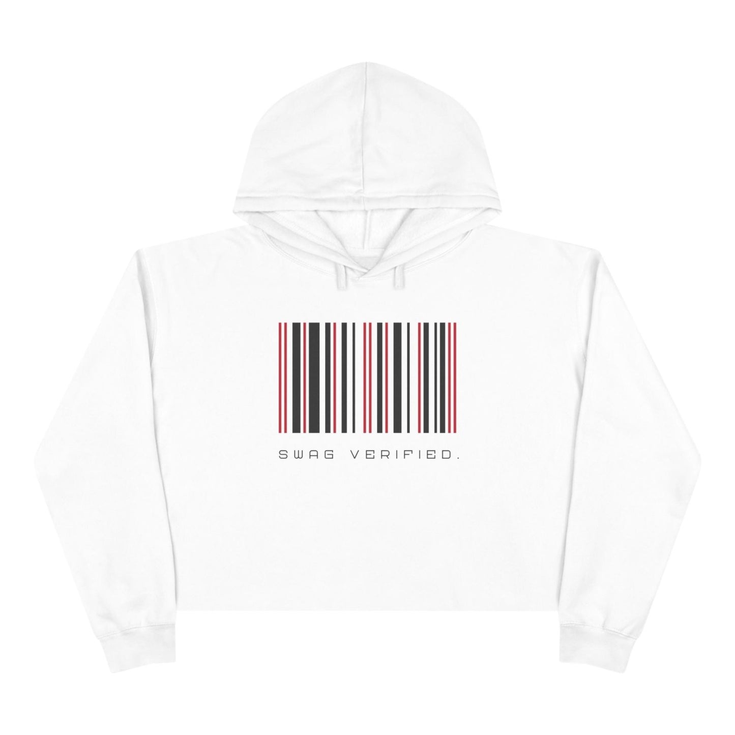 Swag Verified Barcode Cropped Hoodie, Women’s Fashion Sweatshirt Crop Top, Trendy Athleisure Wear, Gift for Her | US - Ohhh So Swag
