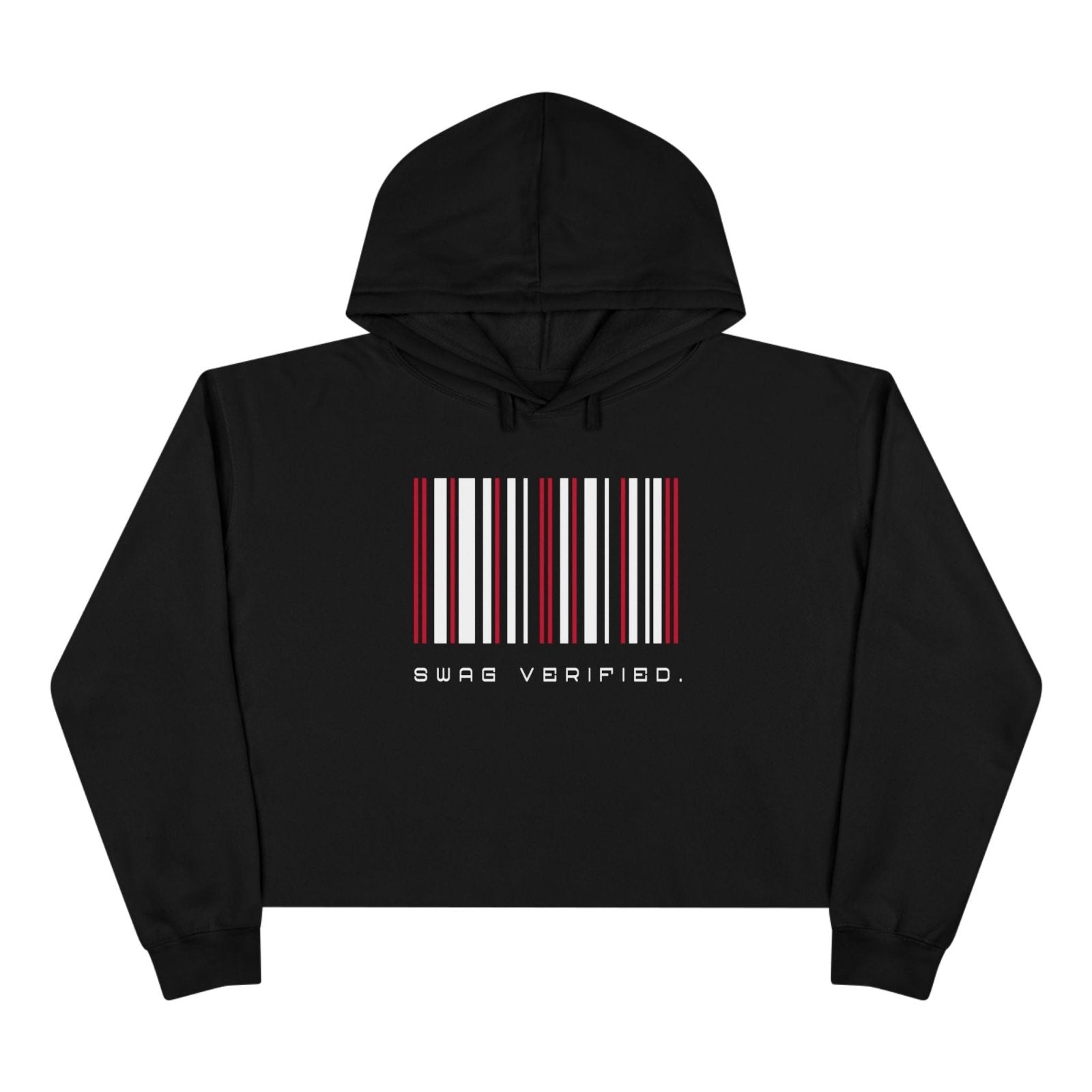 Swag Verified Barcode Cropped Hoodie, Women’s Fashion Sweatshirt Crop Top, Trendy Athleisure Wear, Gift for Her | US - Ohhh So Swag
