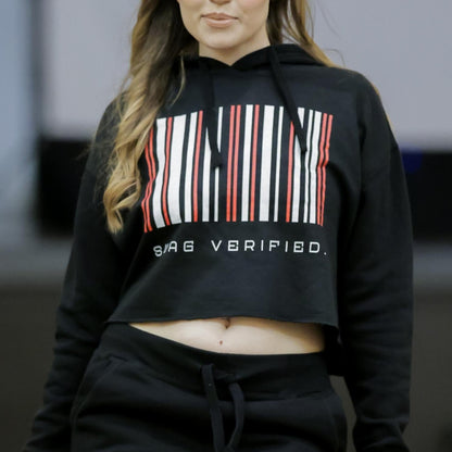 Swag Verified Barcode Cropped Hoodie, Women’s Fashion Sweatshirt Crop Top, Trendy Athleisure Wear, Gift for Her | US - Ohhh So Swag