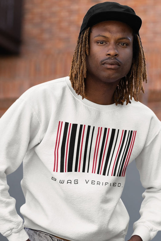 Swag Verified. Sweatshirt, Unisex Barcode Pullover Sweater about Confidence for Men Women, Gift for Him or Her | US - Ohhh So Swag