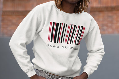 Swag Verified. Sweatshirt, Unisex Barcode Pullover Sweater about Confidence for Men Women, Gift for Him or Her | US - Ohhh So Swag