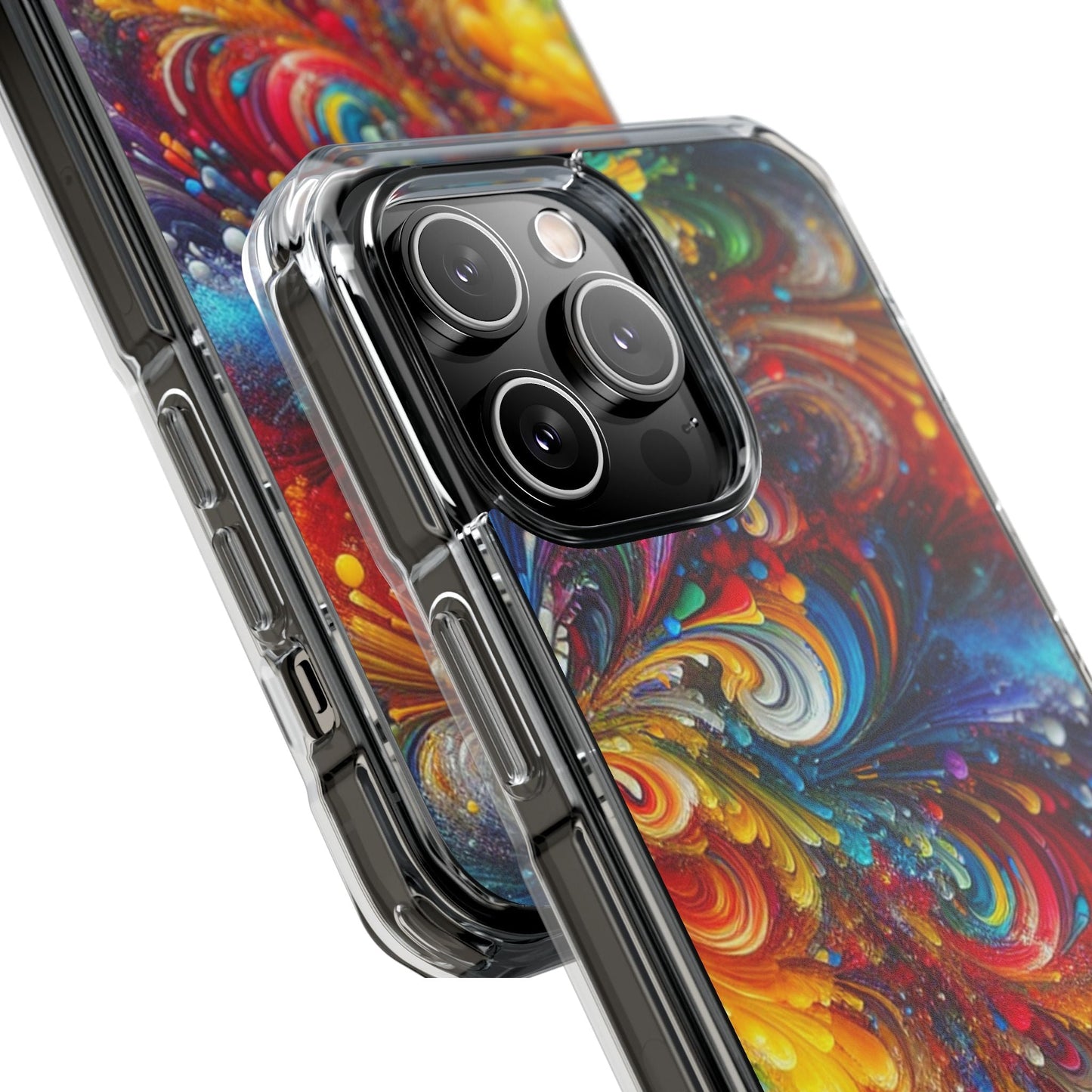 Swirly Paint Rainbow Magnetic Phone Case for Apple iPhone 14, iPhone 15 and iPhone 16, Multi Color Magnet Phone Cover | US - Ohhh So Swag