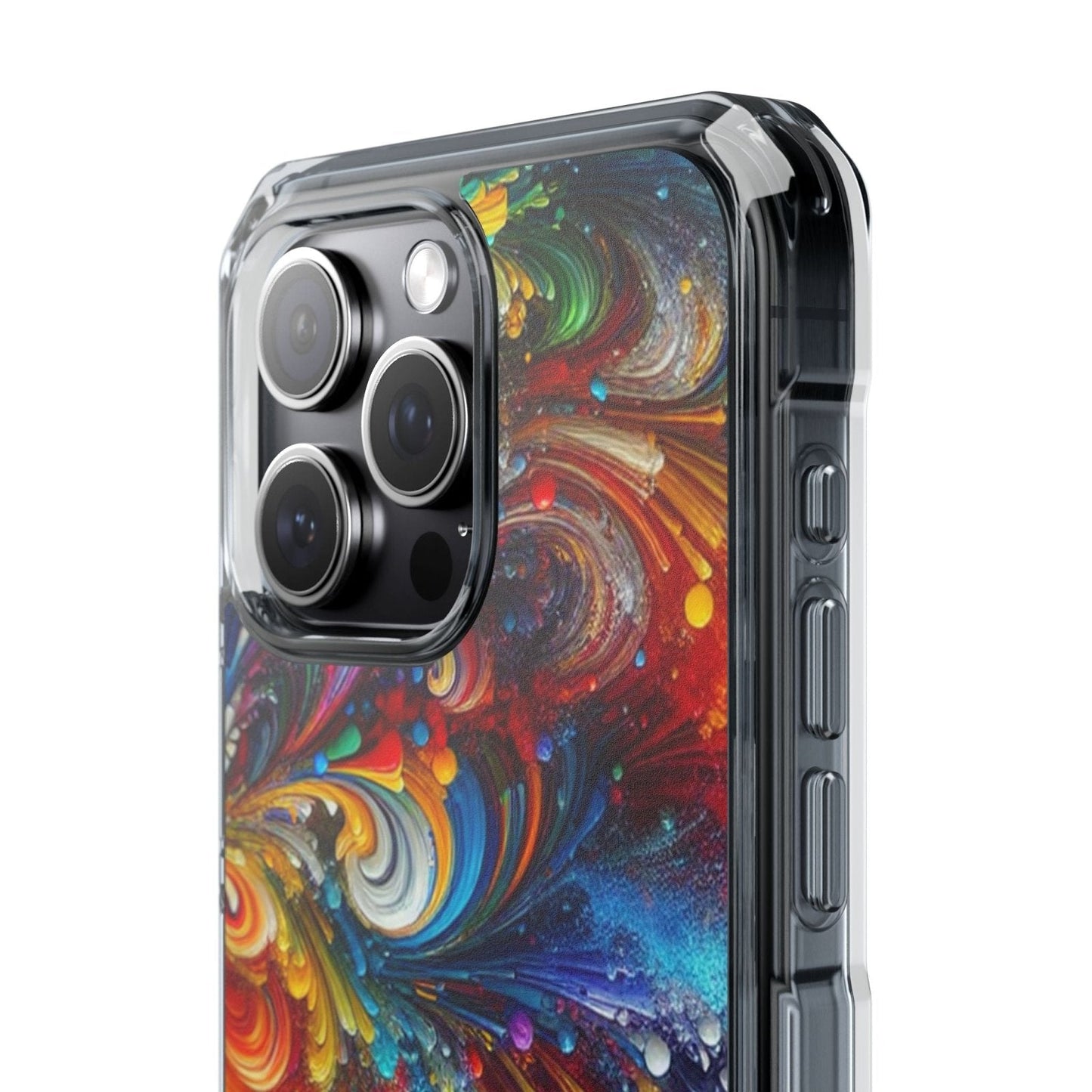 Swirly Paint Rainbow Magnetic Phone Case for Apple iPhone 14, iPhone 15 and iPhone 16, Multi Color Magnet Phone Cover | US - Ohhh So Swag