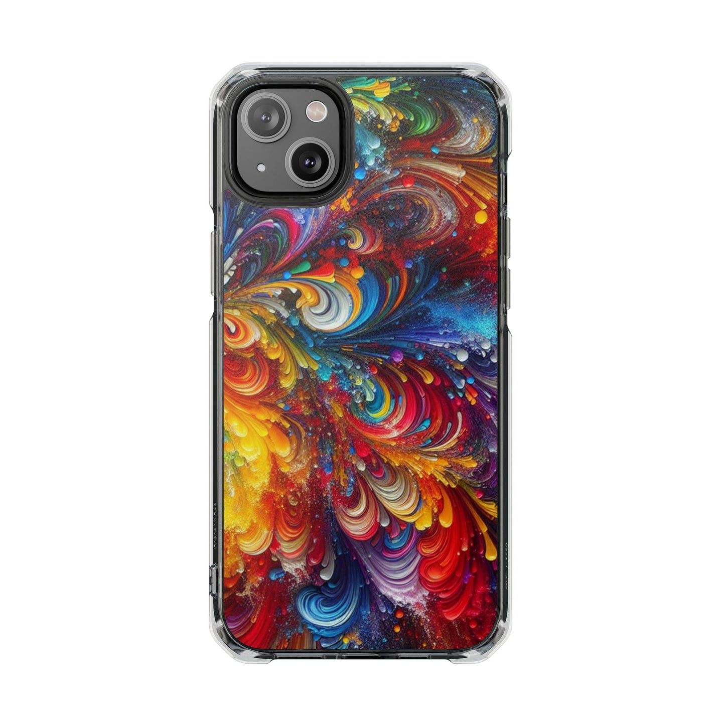 Swirly Paint Rainbow Magnetic Phone Case for Apple iPhone 14, iPhone 15 and iPhone 16, Multi Color Magnet Phone Cover | US - Ohhh So Swag