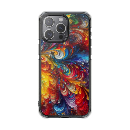 Swirly Paint Rainbow Magnetic Phone Case for Apple iPhone 14, iPhone 15 and iPhone 16, Multi Color Magnet Phone Cover | US - Ohhh So Swag