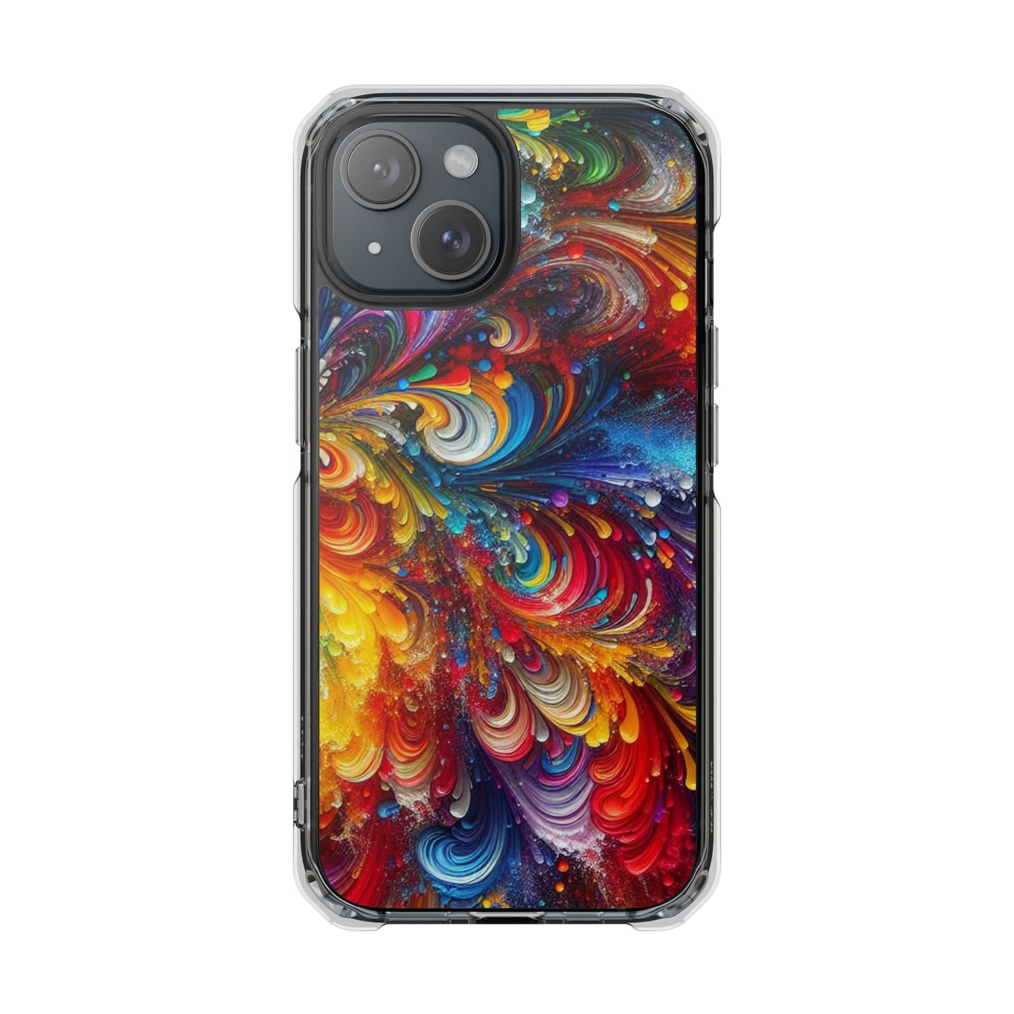 Swirly Paint Rainbow Magnetic Phone Case for Apple iPhone 14, iPhone 15 and iPhone 16, Multi Color Magnet Phone Cover | US - Ohhh So Swag