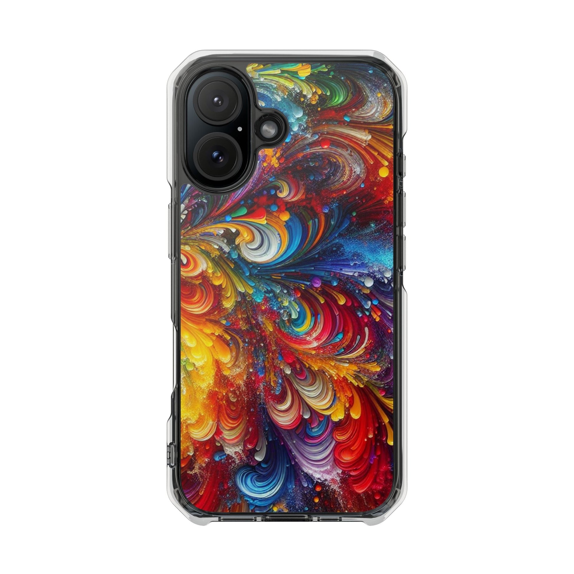 Swirly Paint Rainbow Magnetic Phone Case for Apple iPhone 14, iPhone 15 and iPhone 16, Multi Color Magnet Phone Cover | US - Ohhh So Swag