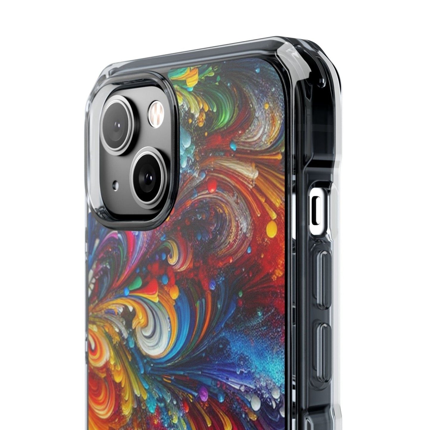 Swirly Paint Rainbow Magnetic Phone Case for Apple iPhone 14, iPhone 15 and iPhone 16, Multi Color Magnet Phone Cover | US - Ohhh So Swag