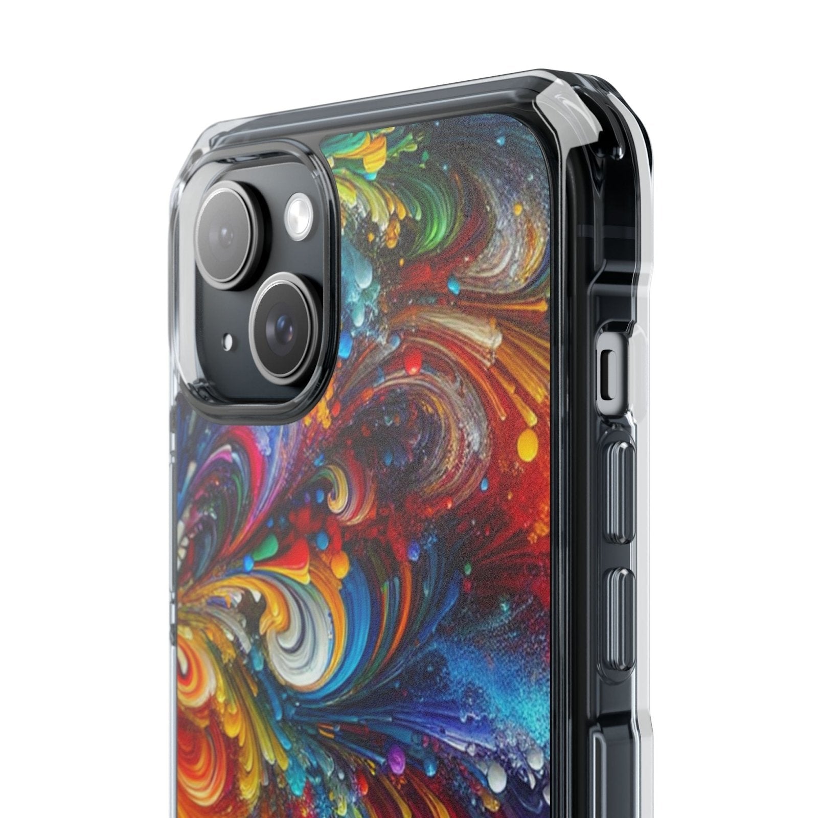 Swirly Paint Rainbow Magnetic Phone Case for Apple iPhone 14, iPhone 15 and iPhone 16, Multi Color Magnet Phone Cover | US - Ohhh So Swag