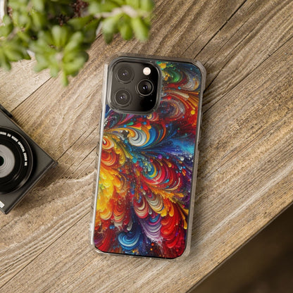 Swirly Paint Rainbow Magnetic Phone Case for Apple iPhone 14, iPhone 15 and iPhone 16, Multi Color Magnet Phone Cover | US - Ohhh So Swag