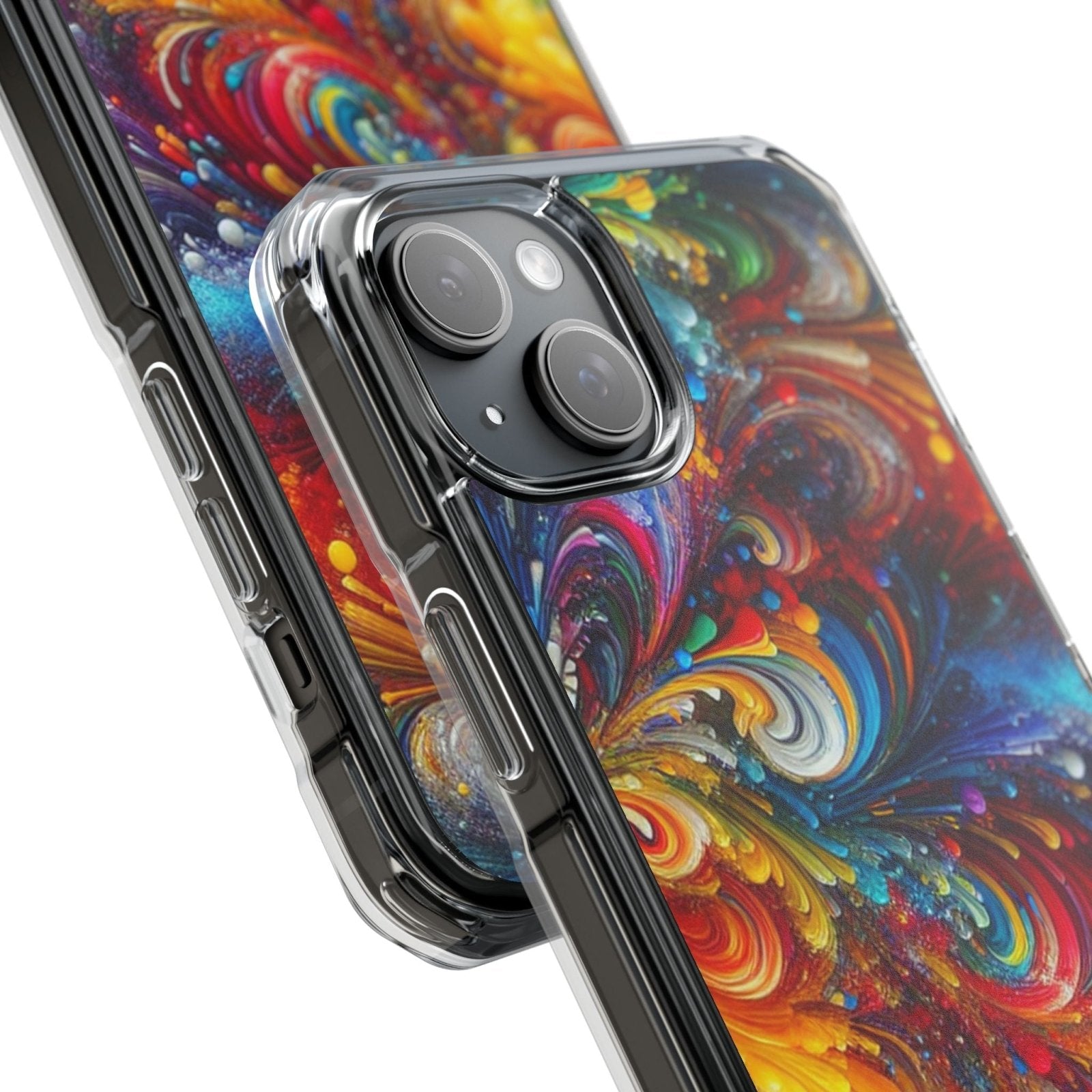 Swirly Paint Rainbow Magnetic Phone Case for Apple iPhone 14, iPhone 15 and iPhone 16, Multi Color Magnet Phone Cover | US - Ohhh So Swag