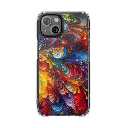 Swirly Paint Rainbow Magnetic Phone Case for Apple iPhone 14, iPhone 15 and iPhone 16, Multi Color Magnet Phone Cover | US - Ohhh So Swag