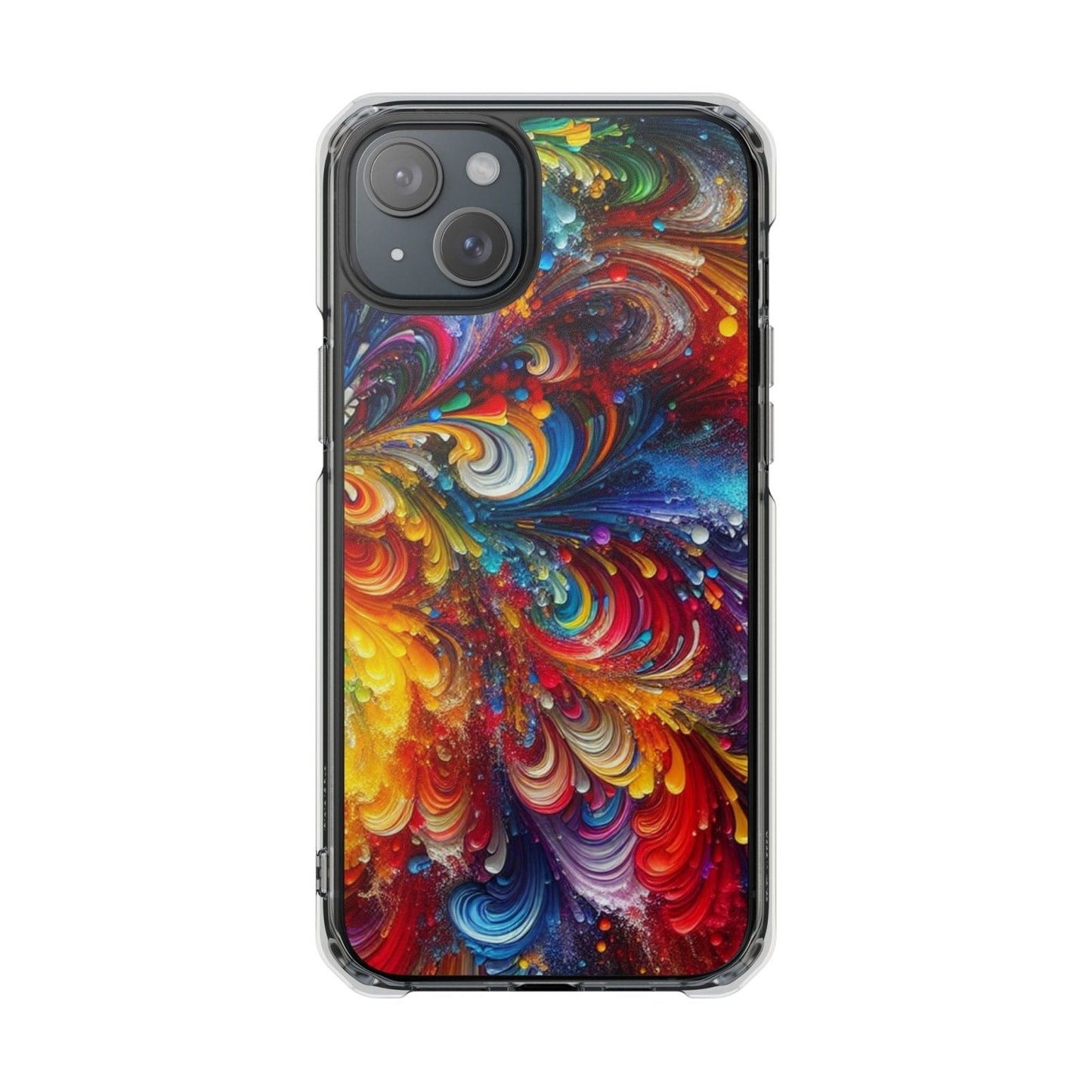 Swirly Paint Rainbow Magnetic Phone Case for Apple iPhone 14, iPhone 15 and iPhone 16, Multi Color Magnet Phone Cover | US - Ohhh So Swag