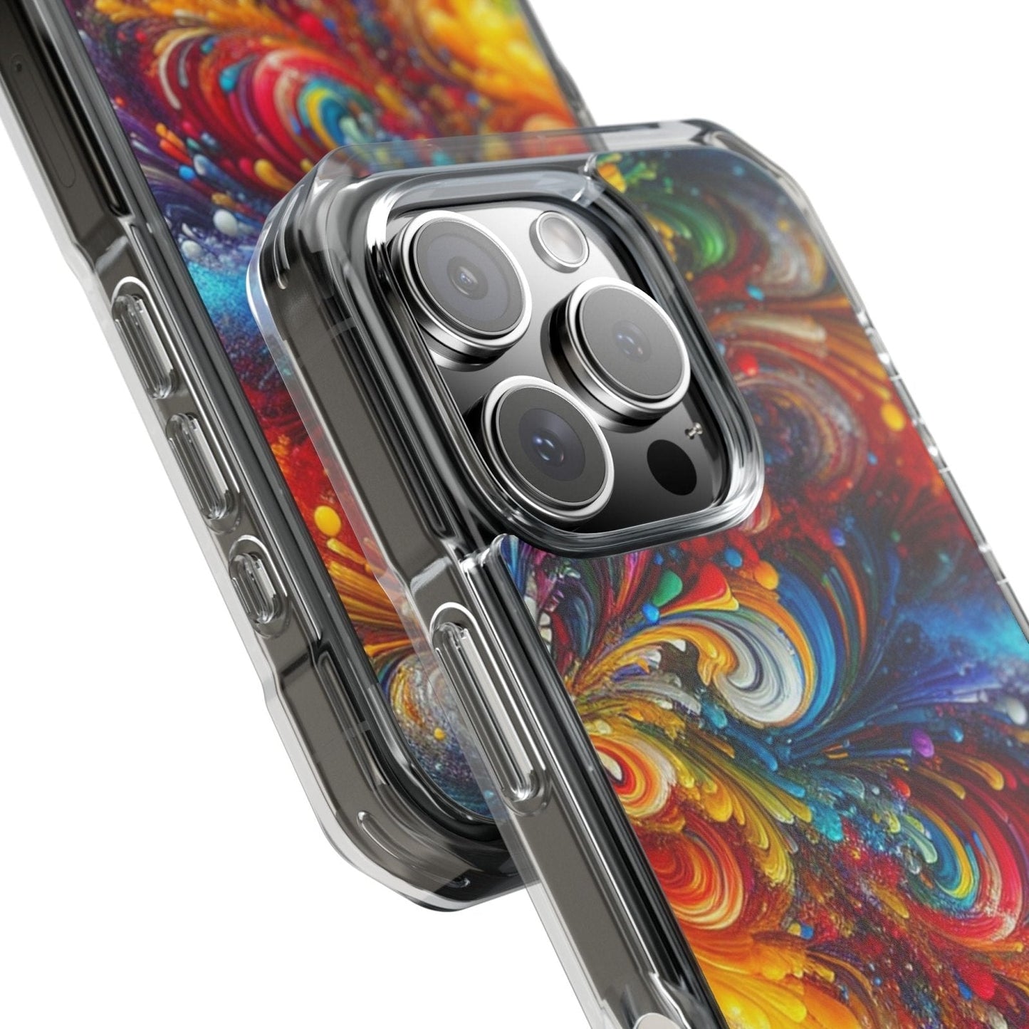 Swirly Paint Rainbow Magnetic Phone Case for Apple iPhone 14, iPhone 15 and iPhone 16, Multi Color Magnet Phone Cover | US - Ohhh So Swag