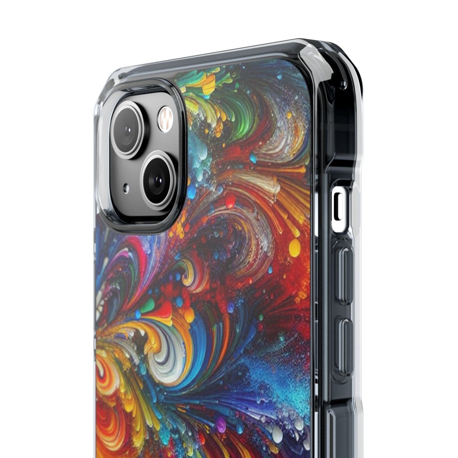 Swirly Paint Rainbow Magnetic Phone Case for Apple iPhone 14, iPhone 15 and iPhone 16, Multi Color Magnet Phone Cover | US - Ohhh So Swag