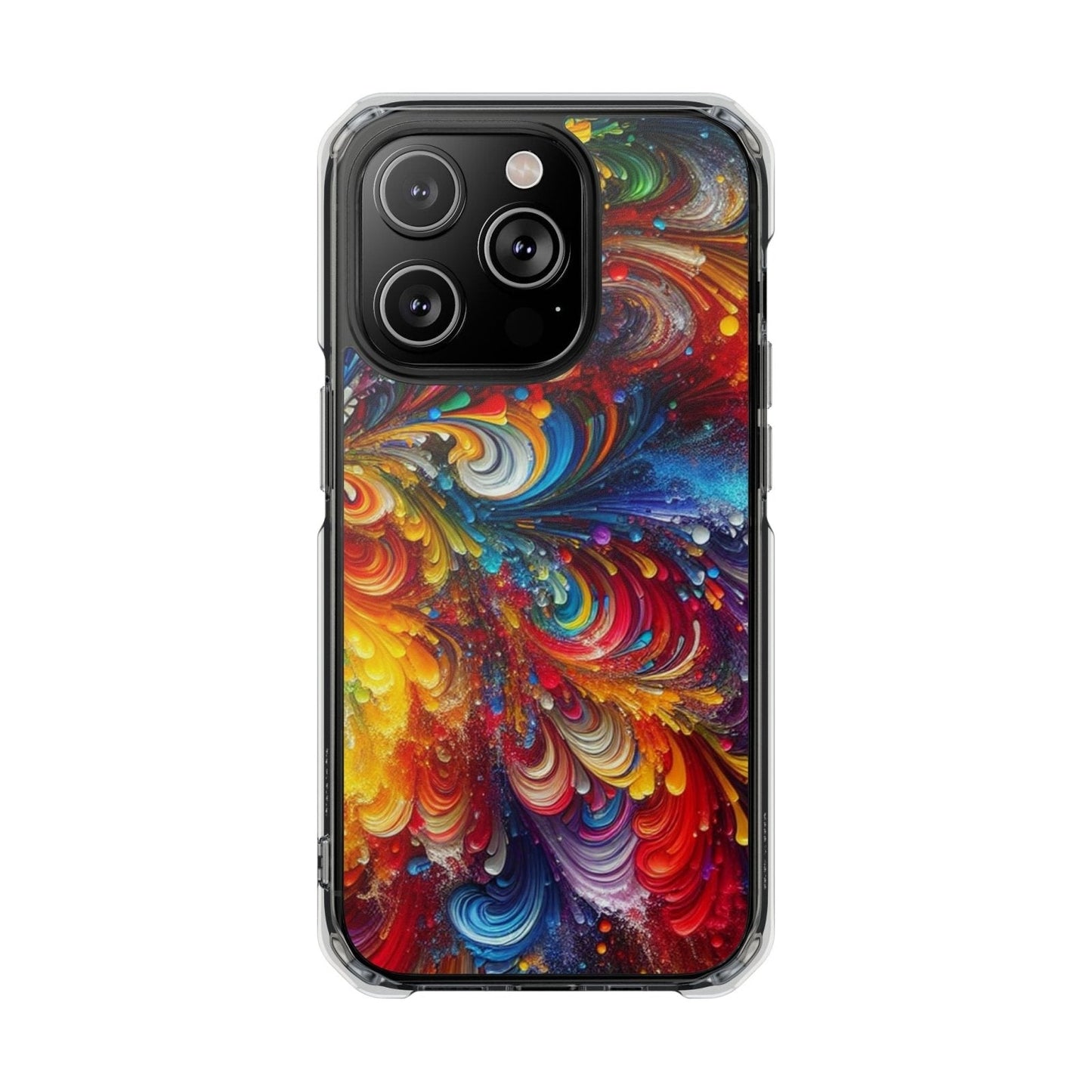 Swirly Paint Rainbow Magnetic Phone Case for Apple iPhone 14, iPhone 15 and iPhone 16, Multi Color Magnet Phone Cover | US - Ohhh So Swag