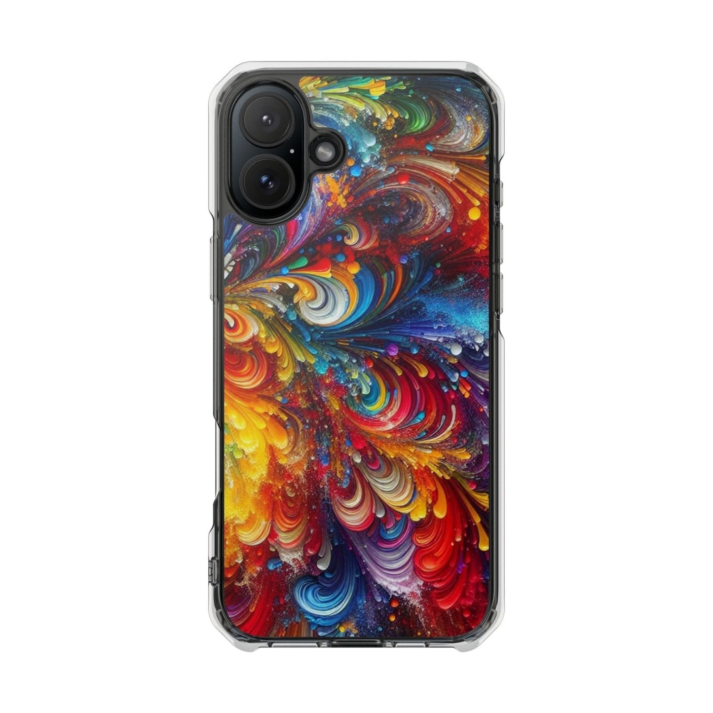 Swirly Paint Rainbow Magnetic Phone Case for Apple iPhone 14, iPhone 15 and iPhone 16, Multi Color Magnet Phone Cover | US - Ohhh So Swag