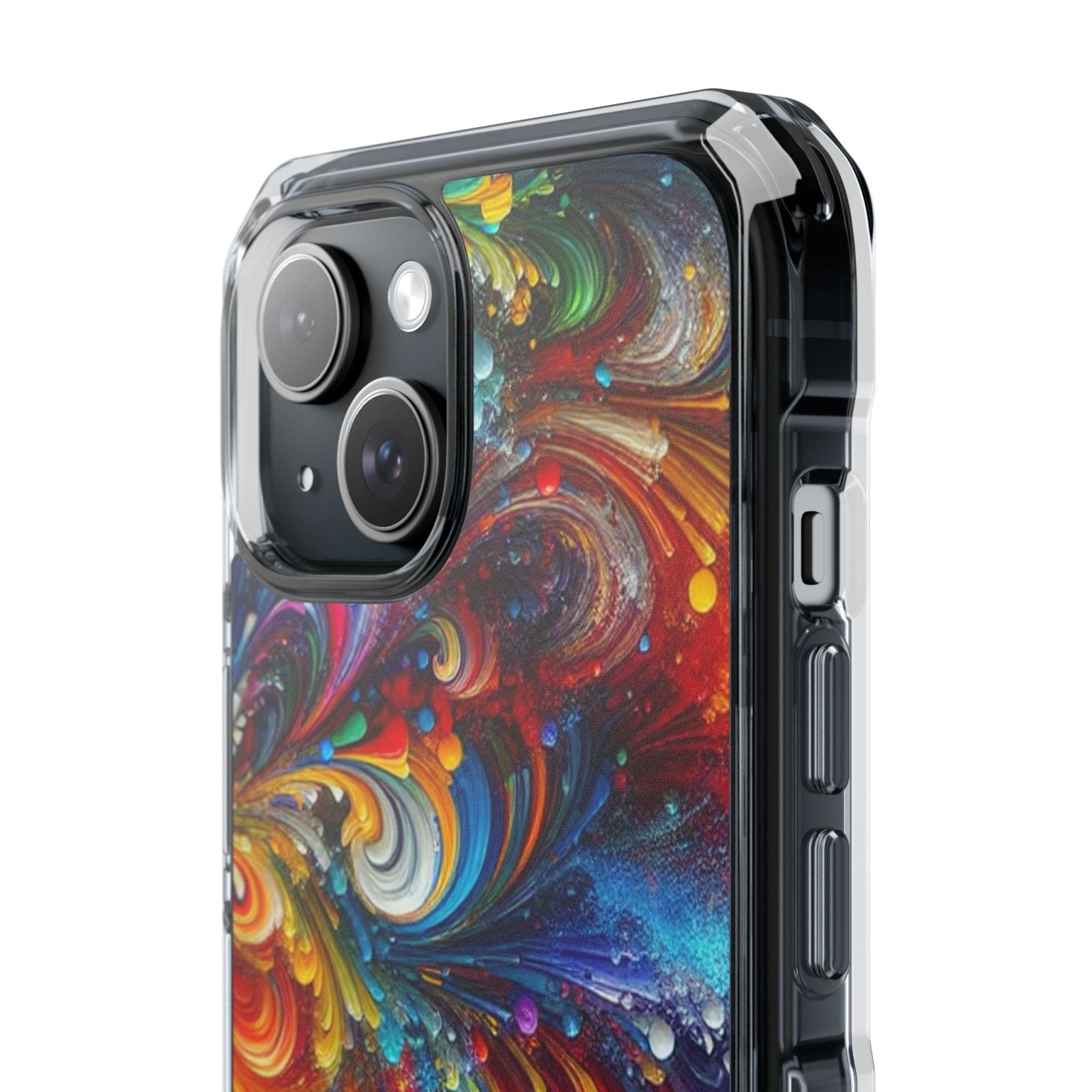 Swirly Paint Rainbow Magnetic Phone Case for Apple iPhone 14, iPhone 15 and iPhone 16, Multi Color Magnet Phone Cover | US - Ohhh So Swag