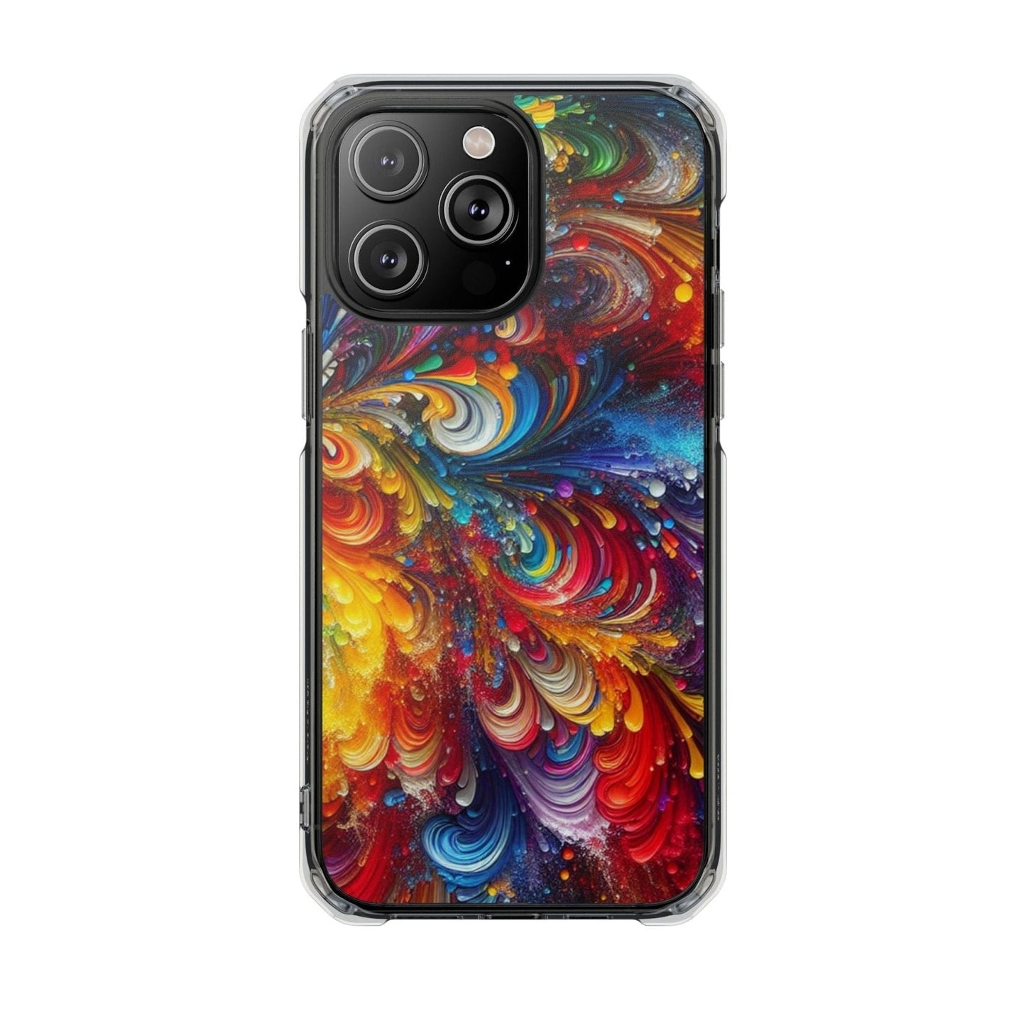 Swirly Paint Rainbow Magnetic Phone Case for Apple iPhone 14, iPhone 15 and iPhone 16, Multi Color Magnet Phone Cover | US - Ohhh So Swag