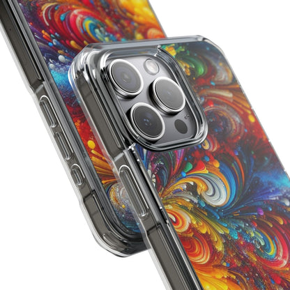 Swirly Paint Rainbow Magnetic Phone Case for Apple iPhone 14, iPhone 15 and iPhone 16, Multi Color Magnet Phone Cover | US - Ohhh So Swag