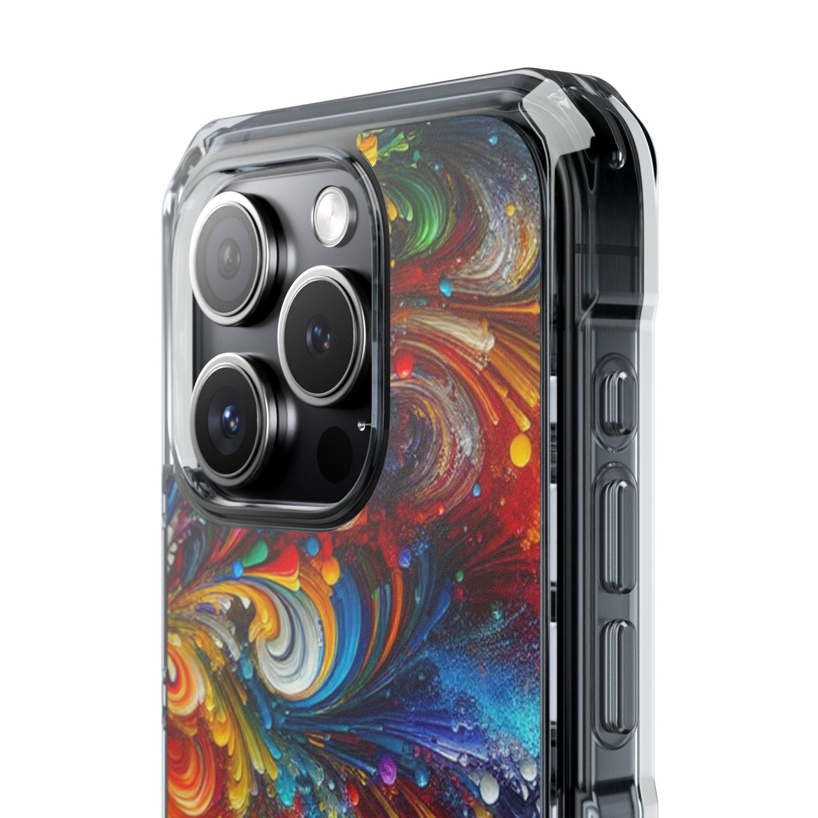 Swirly Paint Rainbow Magnetic Phone Case for Apple iPhone 14, iPhone 15 and iPhone 16, Multi Color Magnet Phone Cover | US - Ohhh So Swag