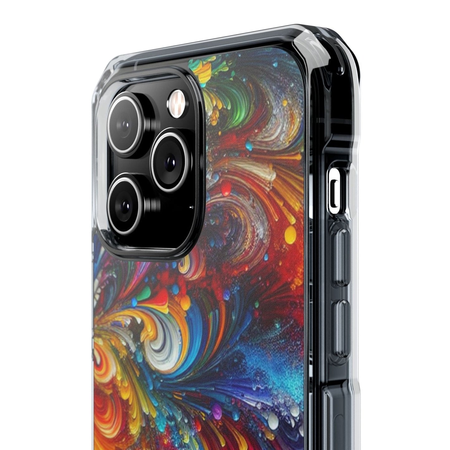 Swirly Paint Rainbow Magnetic Phone Case for Apple iPhone 14, iPhone 15 and iPhone 16, Multi Color Magnet Phone Cover | US - Ohhh So Swag