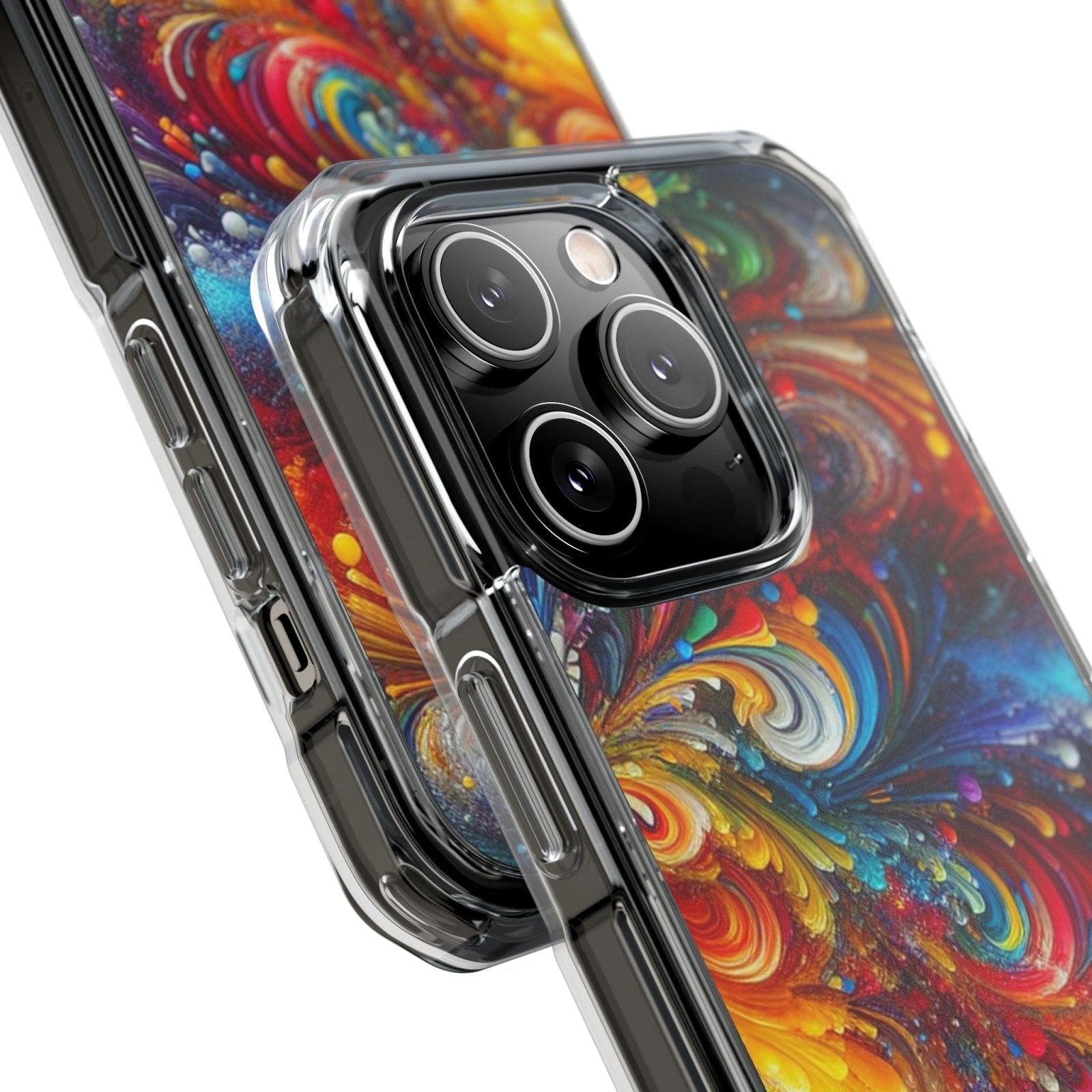 Swirly Paint Rainbow Magnetic Phone Case for Apple iPhone 14, iPhone 15 and iPhone 16, Multi Color Magnet Phone Cover | US - Ohhh So Swag