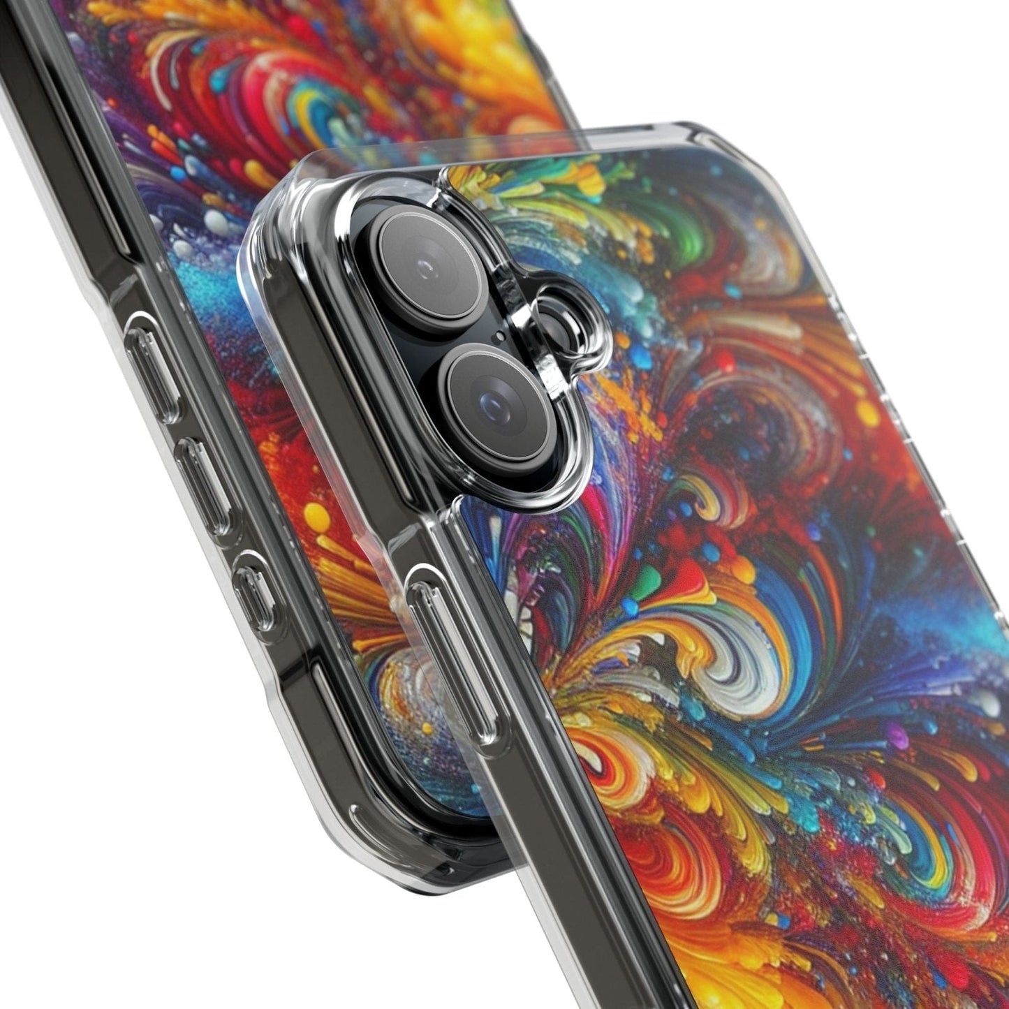 Swirly Paint Rainbow Magnetic Phone Case for Apple iPhone 14, iPhone 15 and iPhone 16, Multi Color Magnet Phone Cover | US - Ohhh So Swag