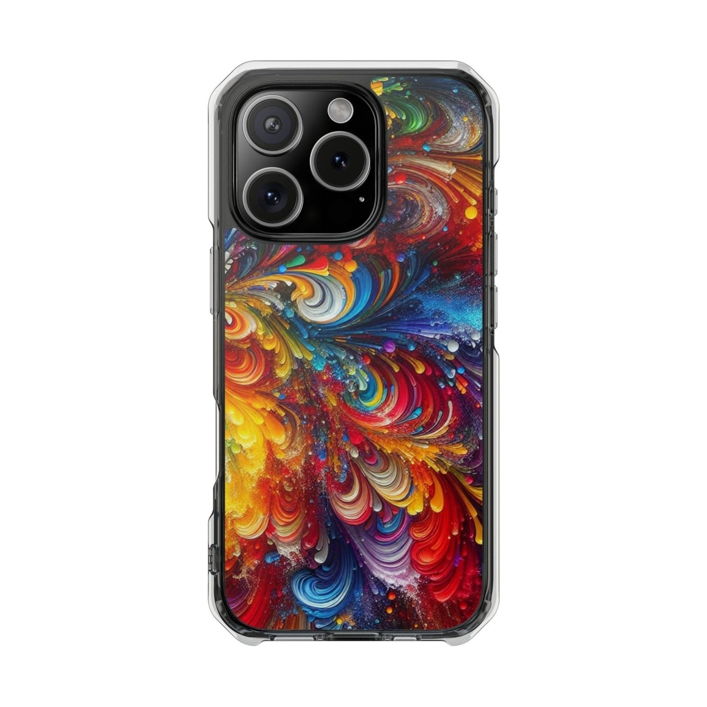 Swirly Paint Rainbow Magnetic Phone Case for Apple iPhone 14, iPhone 15 and iPhone 16, Multi Color Magnet Phone Cover | US - Ohhh So Swag