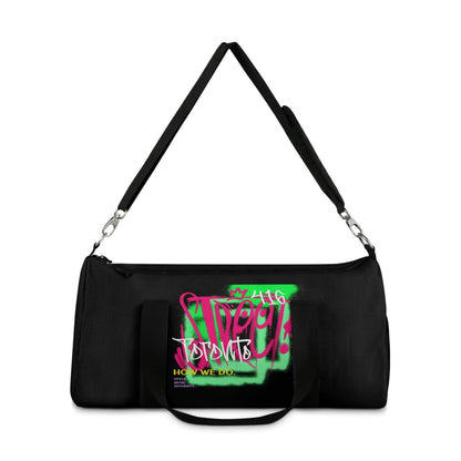 Toronto Black Graffiti Duffle Bag / Black Duffel Bag - Toronto. How We Do. Style. Music. Diversity. | US - Ohhh So Swag