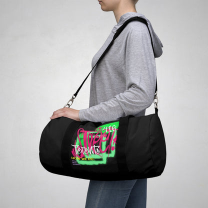 Toronto Black Graffiti Duffle Bag / Black Duffel Bag - Toronto. How We Do. Style. Music. Diversity. | US - Ohhh So Swag