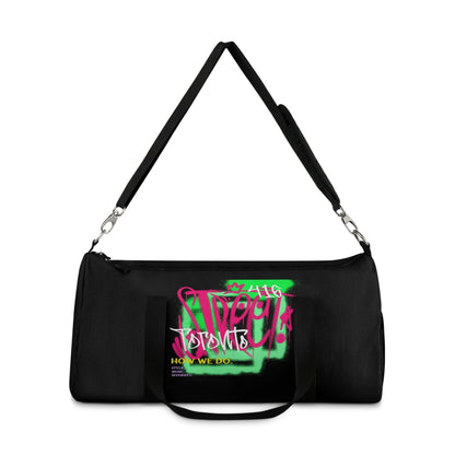 Toronto Black Graffiti Duffle Bag / Black Duffel Bag - Toronto. How We Do. Style. Music. Diversity. | US - Ohhh So Swag