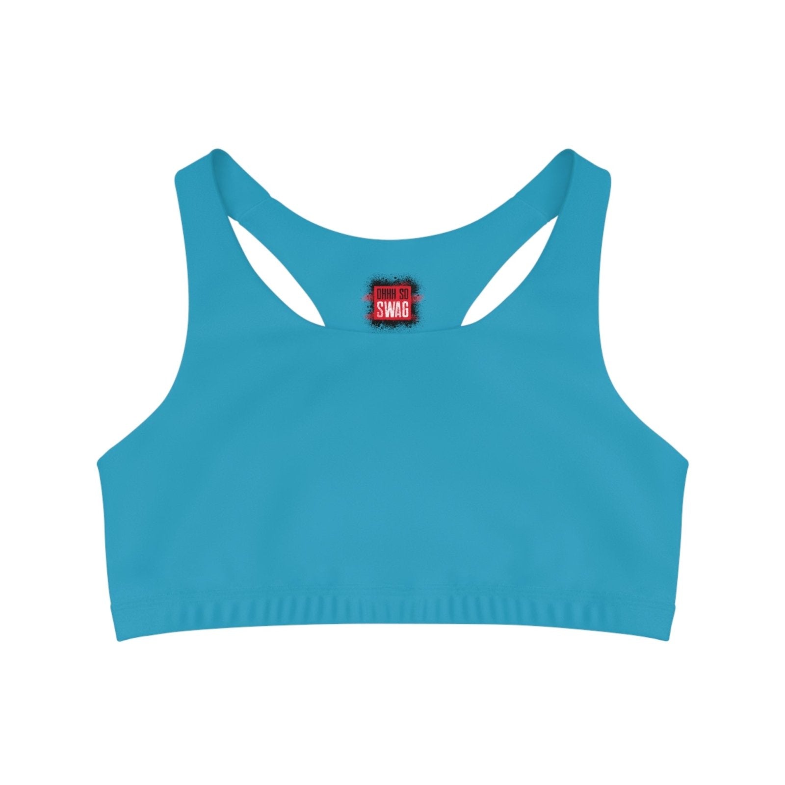 Turquoise Sports Bra, Medium Support, Red Kiss Lips, Purple Heart - Love, Me. | US - Ohhh So Swag