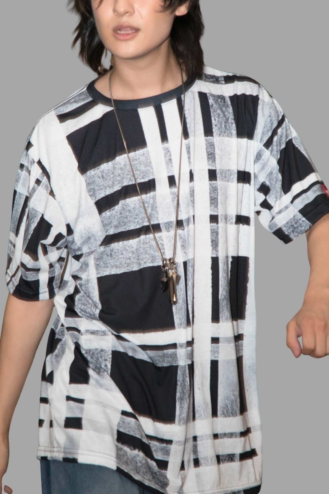 Unisex Black and White Plaid T-shirt for Men Women, Tartan Color Block Round Neck Shirt for Casual Wear, Everyday Comfort | US - Ohhh So Swag